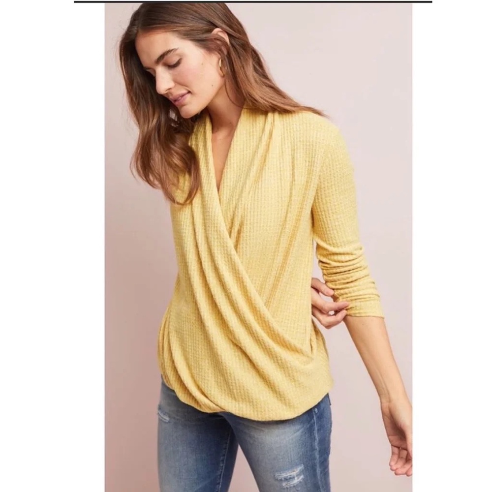 Akemi + Kin Woodruff Waffle Long Sleeve Wrap Sweater